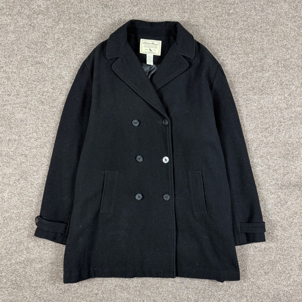 Eddie Bauer Wool Blend Double Breasted Pea Coat Women’s XXL Preppy Winter Jacket
